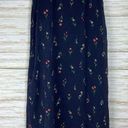 Vintage Myclothes Navy Tulip Floral Print Silk Maxi Skirt Size 12 Photo 0