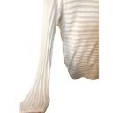 Cache  white long sleeved ribbed knit pullover style sweater with cowl neck. Size Photo 4