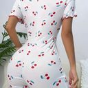 Boutique White, Cherry, Buttoned, Pajama Romper Photo 2