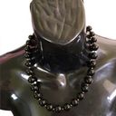 Monet Vintage  black beaded costume necklace signed Photo 0