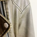 ZARA  Womens Faux Leather Crop Biker Jacket Viral Size Medium Oversize Photo 8