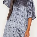 Pretty Little Thing  Silver Gray Velvet Rib Dress 6 Photo 0