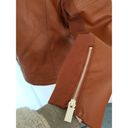 Krass&co Boundless North North&. Womens Faux Leather Moto Jacket Cognac Brown Size M Photo 3