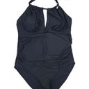 One Piece East Elegant Black Maternity Swimsuit  Keyhole Halter Medium NWT Photo 0