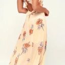 ASTR the Label Milanin Peach Floral Backless Ruffle Midi Dress Photo 1