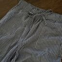 Thread and Supply TS  Linen Blend Stripe Wide Leg Crop Drawstring Pants Photo 3