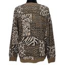 Cathy Daniels  Brown Animal Print Pullover Sweater Size Large Photo 3