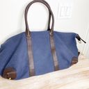 cuyana navy canvas leather weekender overnight bag Blue Photo 1