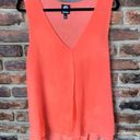 Bobeau  Coral Orange Knit Chiffon V-Neck Tank Top Women's Size Large Photo 0