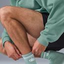 Alo Yoga NWT  Unisex Half-Crew Throwback Socks Botanical Green/White Size Medium Photo 2