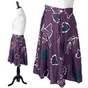 Esprit Vintage 90s Espirt Skater Circle Skirt with Dove Print Plum Rayon Size 5/6 XS Photo 3