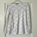 Inc international  Concepts White Long Sleeve Scoopneck Lace Knit Top Medium EUC Photo 3