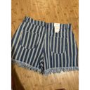 A loves A NWT  Womens Denim Shorts Fringe Cut Off blue jeans stripe sz 29 RV $89 Photo 4