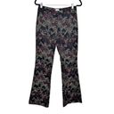 Cache  Vintage Black Embroidered Floral Flare Pants Photo 11