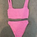 Naked Wardrobe NWOT Pink  Smocked 2 Piece Bikini Photo 8