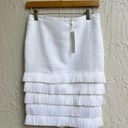 Trina Turk  white fringe pencil skirt 0 new with tags Photo 0