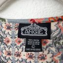 Angie [] Dove Gray Floral Print Flowy Open Front Kimono Cover-Up Boho Top Large L Photo 11