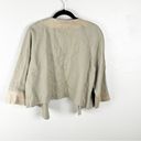 Michael Kors  Gold Metallic 100% Linen 3/4 Sleeves Open Cardigan, Size 16 Photo 1