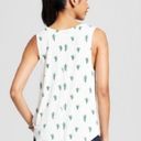 Grayson Threads  white and green cactus print tank size small Photo 1