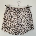 Joie  Linen Carden Cappuccino Leopard Print Tie Waist High Rise Shorts Photo 6