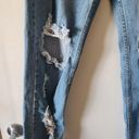 Vibrant super distressed skinny jeans style #P1378 size 3 waist 13.5" Photo 2