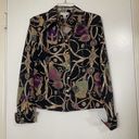 St. John  Sport Equestrian Print Gold Black button down shirt size Small Photo 0