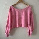 Adidas off shoulder triple stripe logo crop sweatshirt Pink Size M Photo 7