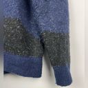 Oak + Fort  Blue Gray Black Abstract Pullover Knit Sweater Photo 3