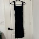 Beyond Yoga Beyond The Bump Black Spacedye Icon Ruched Maternity Midi Dress Size XS Photo 3