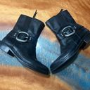 Fossil  Black Leather Buckle Moto Biker Harness Boots size 8 Photo 1