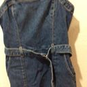 Hollister  Small S denim stretch mini overall dress belted blue Photo 4