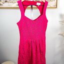 Deletta Anthropologie  Silverfield Lace Sweetheart Dress Hot Pink A Line Small Photo 2