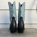 Ariat  Black Blue Snipped Square Toe Saddle Vamp Cowgirl Western Boots 6.5B Photo 3