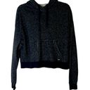 Hollister  Cropped Hoodie Pullover Long Sleeve Black Glitter Women Size M Photo 1