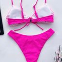 Boutique pink color block swimsuits Photo 3