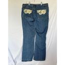 Bill Blass  Y2K Jeans Size 10 Blue with Tan Lace Photo 1