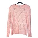 The Loft  Bright Pink Argyle Open Knit Wool Blend Sweater Photo 0