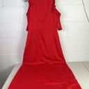 Monique Lhuillier RTR ML 
Red Ruffle High Low Gown Sz 12 Wedding open front NYE Photo 4