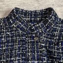 Apt. 9  Tweed Moto Jacket Womens NEW L Metallic Blue Black Zip Snap Button Pockets Photo 3