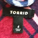 Torrid  Plaid Flannel Shacket Button Up Pockets Cinched Waist Berry Size 4X New Photo 5