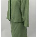 Vintage Handmade Skirt Suit Set Embroidered Trim Blazer & Pencil Green Womens 14 Photo 4