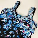 Swimsuits For All | Black One Piece Swimsuit Blue Floral Pattern 22 Size undefined Photo 1