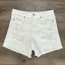 American Eagle  High Rise White Mom Jean Shorts Size 8 Photo 0