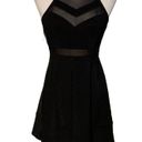 Emerald Sundae  | Black Illusion Sleeveless Halter Neck Prom Dress Size Medium Photo 4