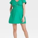 Isabel Maternity  Short Sleeve Woven Maternity Dress - Green Women’s M NWOT Photo 0