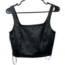 Olive & Oak  Black Faux Leather Sleeveless Crop Top Size S Photo 0