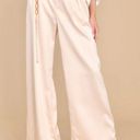 Aura Red Dress  Pretty And Polished Satin Wide Leg Pants Champagne Cream M NWT Photo 0