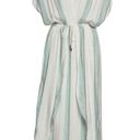 Elan  Green Metallic Stripe Caftan Coverup Size XS Photo 0