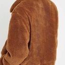 Urban Outfitters  Willow Fuzzy Brown Drawstring Teddy Full Zip Cropped Jacket S Photo 1