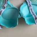 Juicy Couture NWOT  mint teal lace push up bra logo straps Photo 2